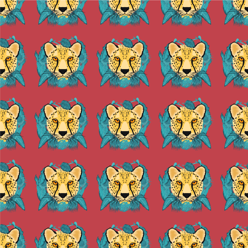 Tappeto vinile animali grafica leopardata orientale - TenStickers