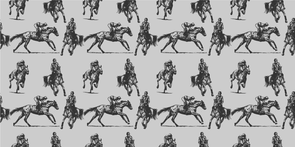 Tappeto vinile animali cavalli grigi western - TenStickers