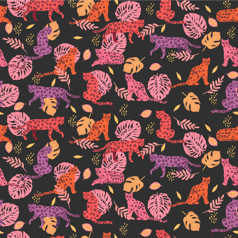 Tappeto vinile animali stile tropicale e leopardato - TenStickers