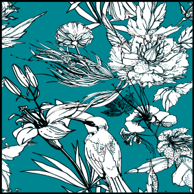 Tappeto vinile animali uccelli selvatici eleganti - TenStickers