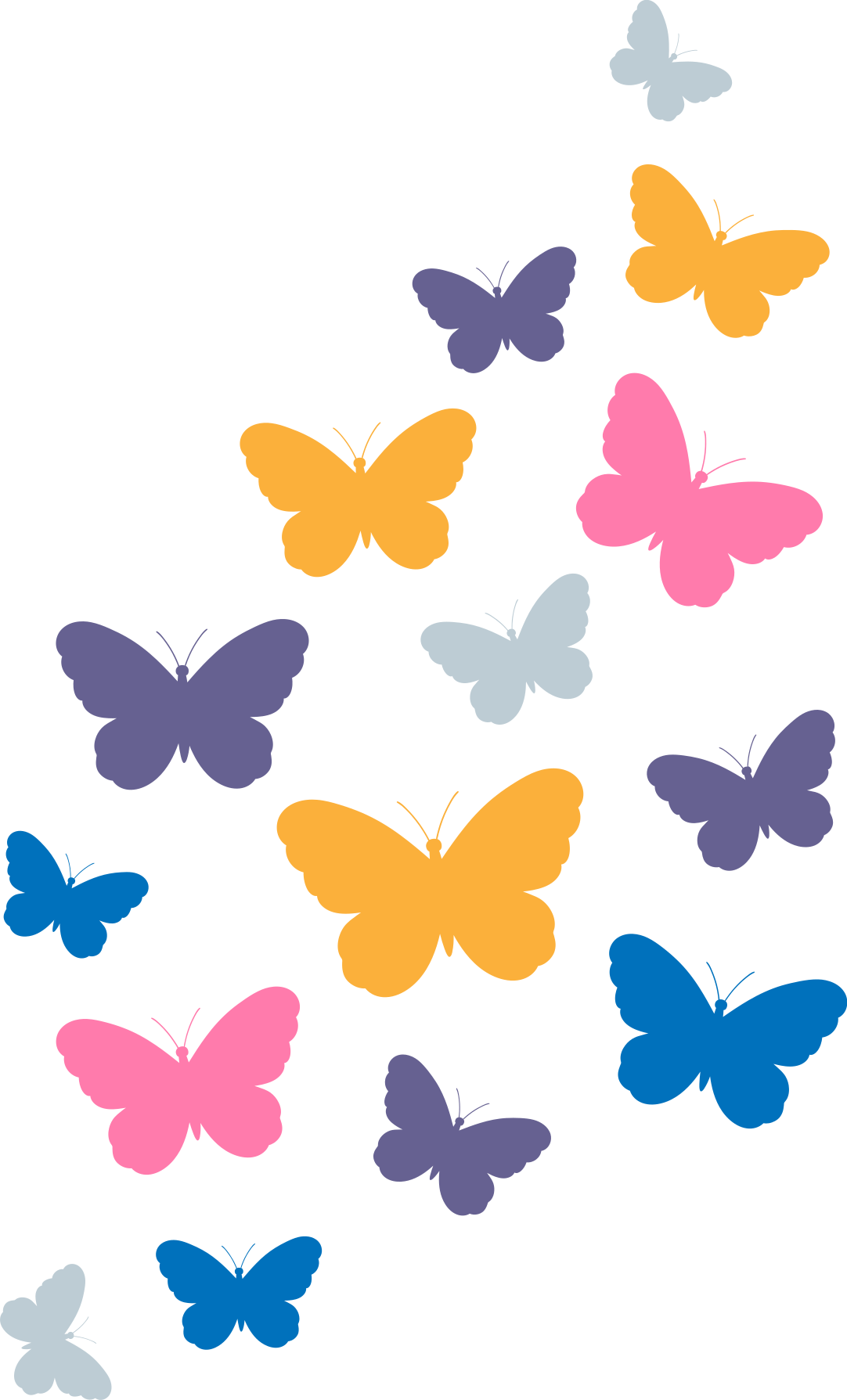 Tappeto vinile animali farfalle multicolori in volo - TenStickers