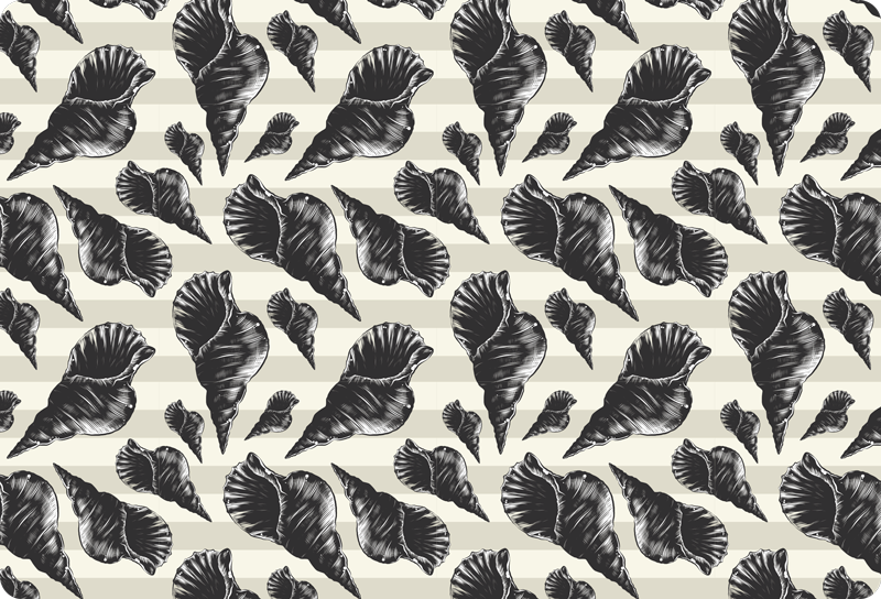 Tappeto vinile animali con conchiglie disegnate a mano - TenStickers
