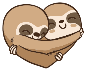 Tappeto vinile animali cuore di bradipo - TenStickers