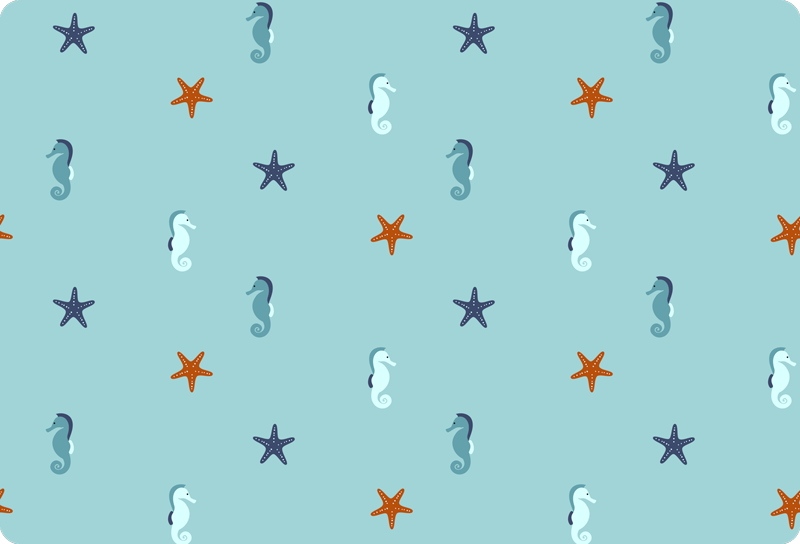 Tappeto vinile animali stile marino - TenStickers