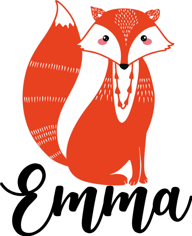 Tappeto vinile animali volpe nordica con nome - TenStickers