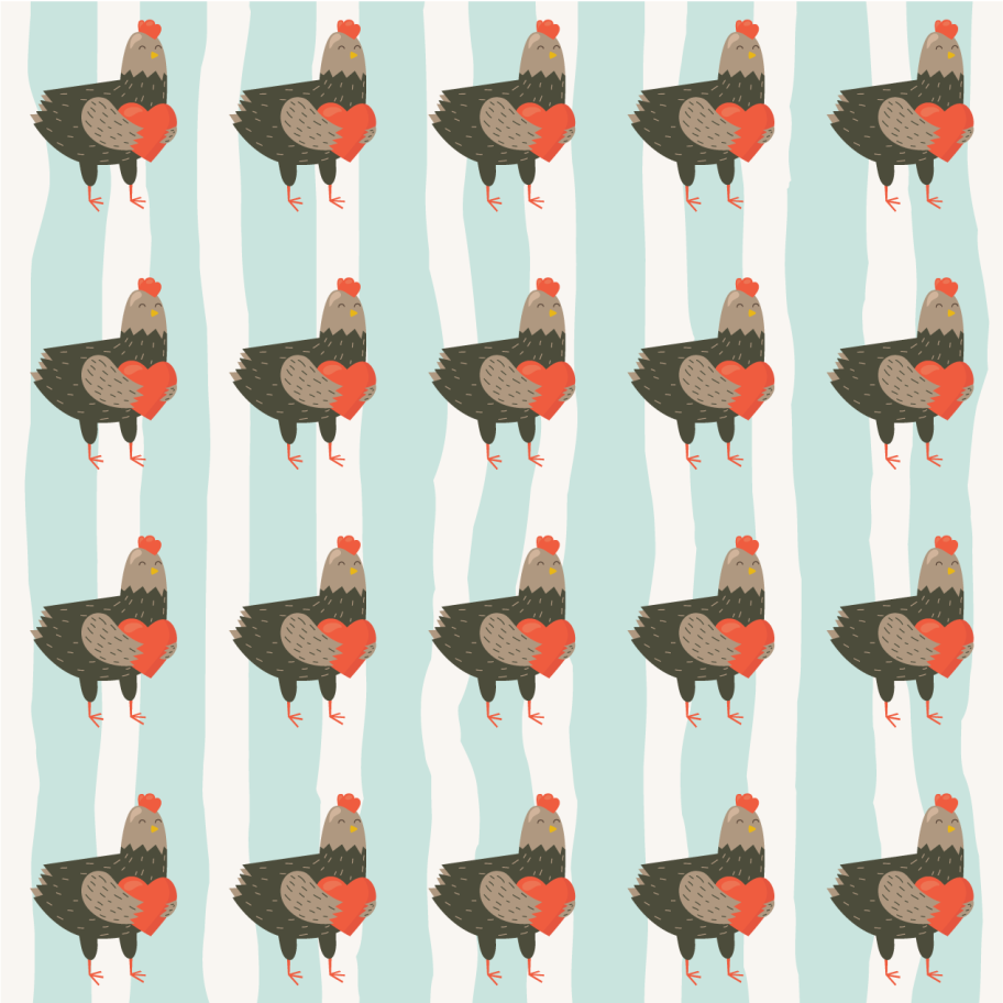 Tappeto vinile animali strisce bianche e galli - TenStickers