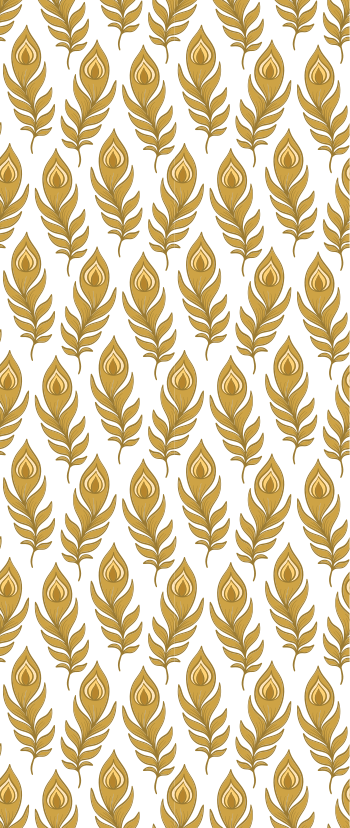 Tappeto vinile animali tacchino blu con fiori dorati - TenStickers