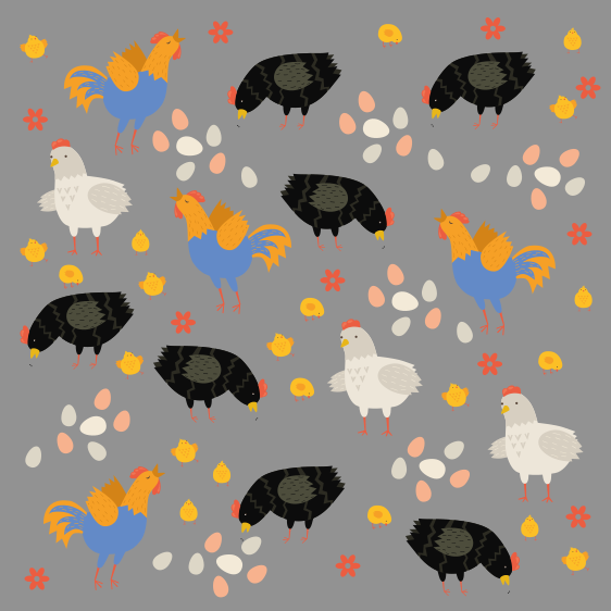 Tappeto vinile animali galline nel recinto - TenStickers