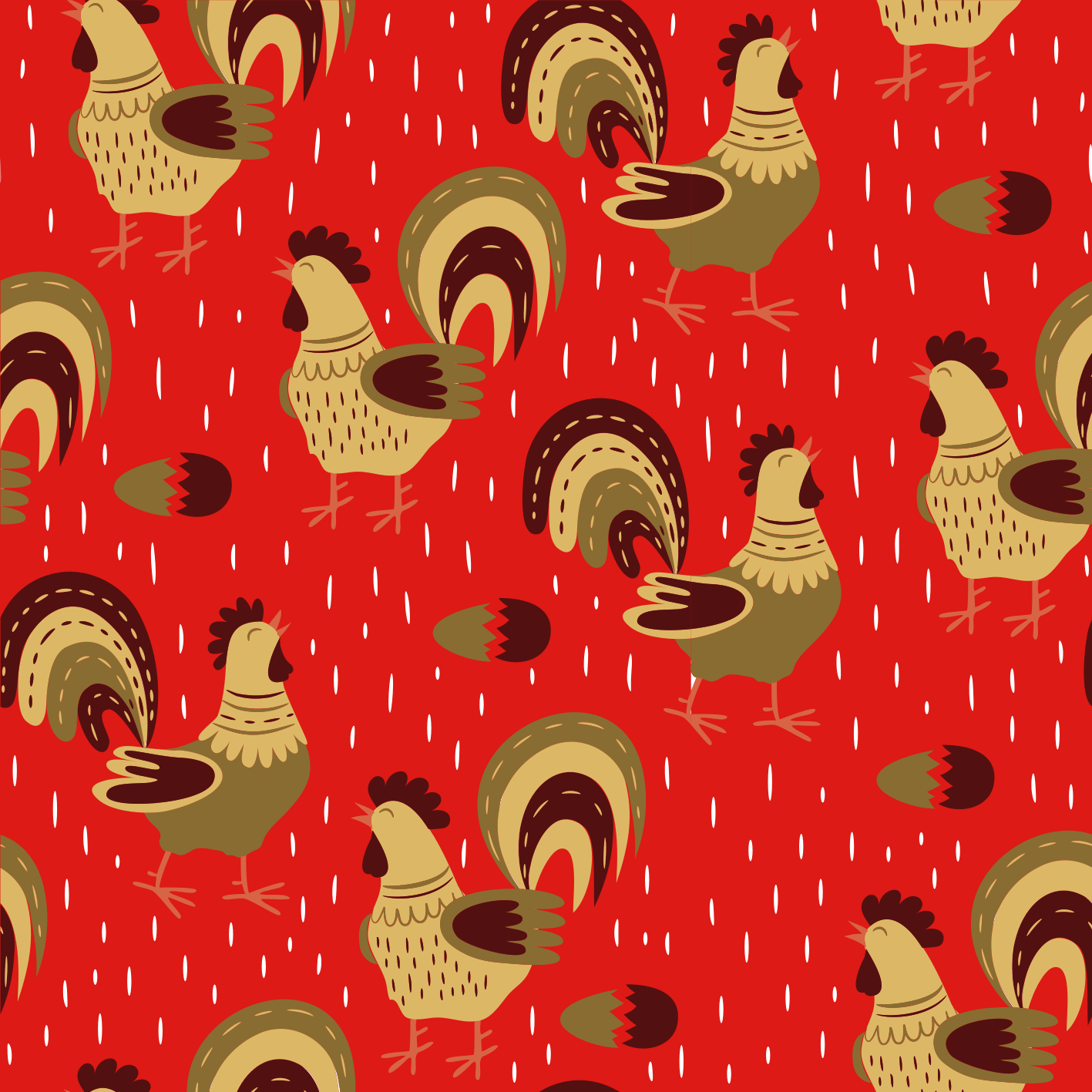 Tappeto vinile animali motivo gallo cinese - TenStickers