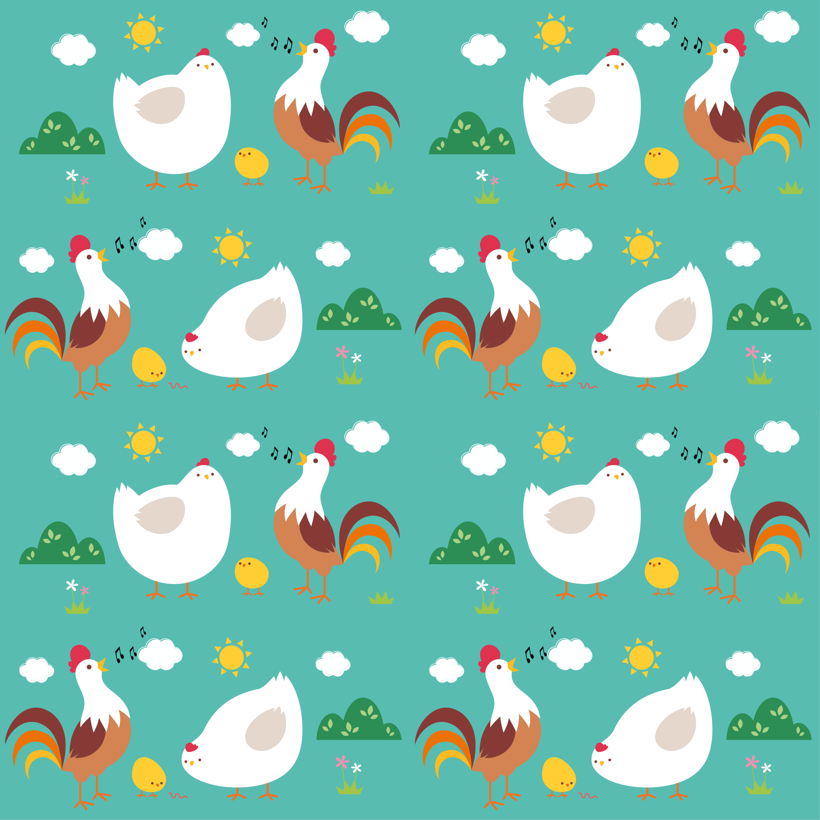 Tappeto vinile animali motivo gallo cantante - TenStickers