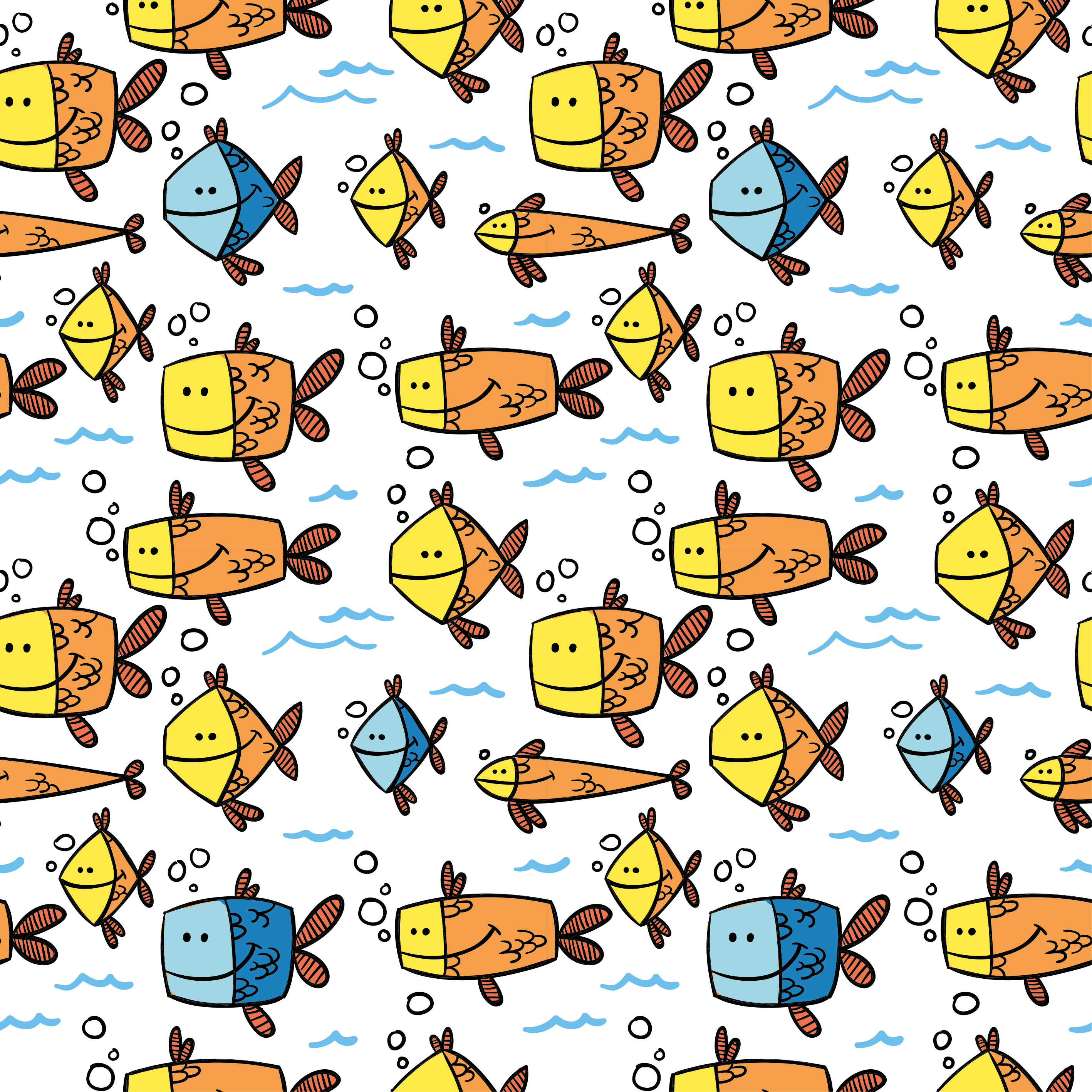 Tappeto vinile animali pesci multicolore per bambini - TenStickers