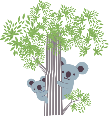 Tappeto vinile animali koala su un albero - TenStickers