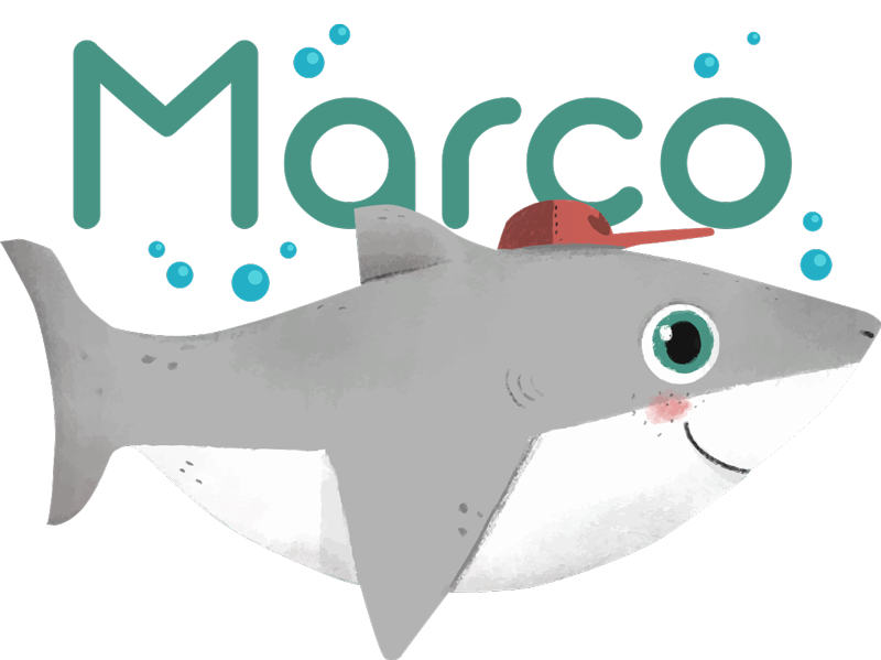 Tappeto vinile animali squalo giocoso - TenStickers