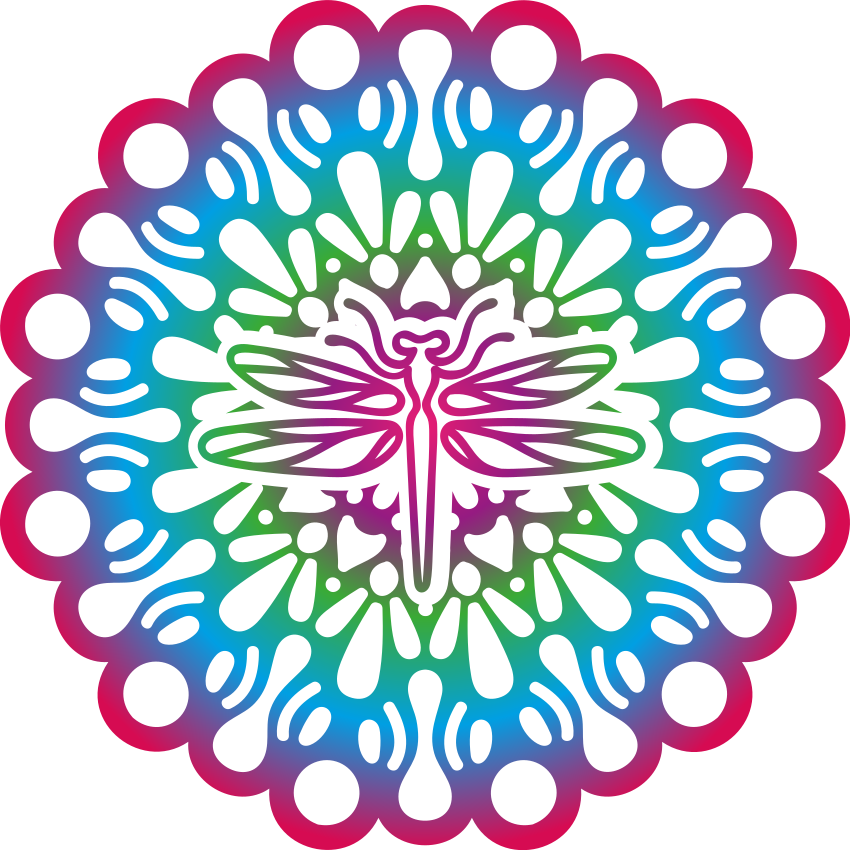 Tappeto vinile animali mandala di libellula colorato - TenStickers
