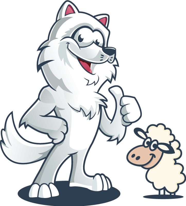 Tappeto vinile animali personaggio lupo gioioso - TenStickers