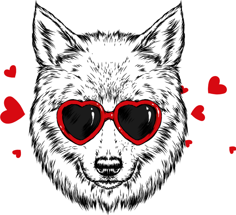 Tappeto vinile animali emblema di lupo giocoso - TenStickers