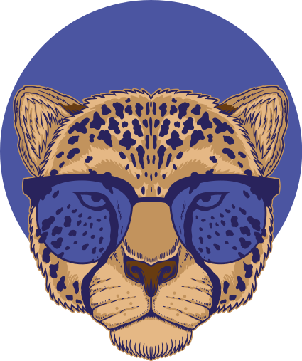 Tappeto vinile animali leopardo con occhiali - TenStickers