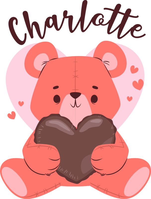 Tappeto vinile animali orso carino con cuore - TenStickers