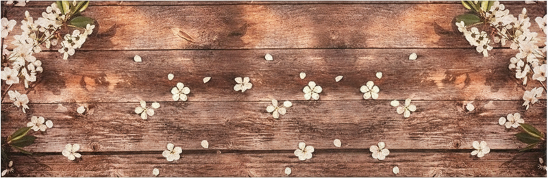 Tappeto pvc cucina legno floreale sparso - TenStickers
