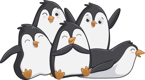Tappeto vinile animali famiglia di pinguini felici - TenStickers