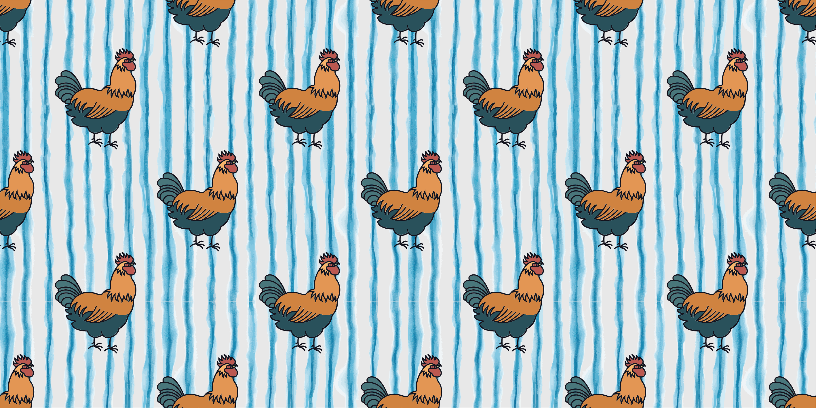 Tappeto vinile animali motivo gallina affascinante - TenStickers