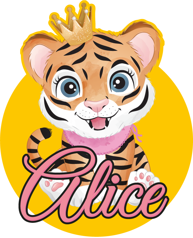 Tappeto vinile animali illustrazione tigre carina - TenStickers