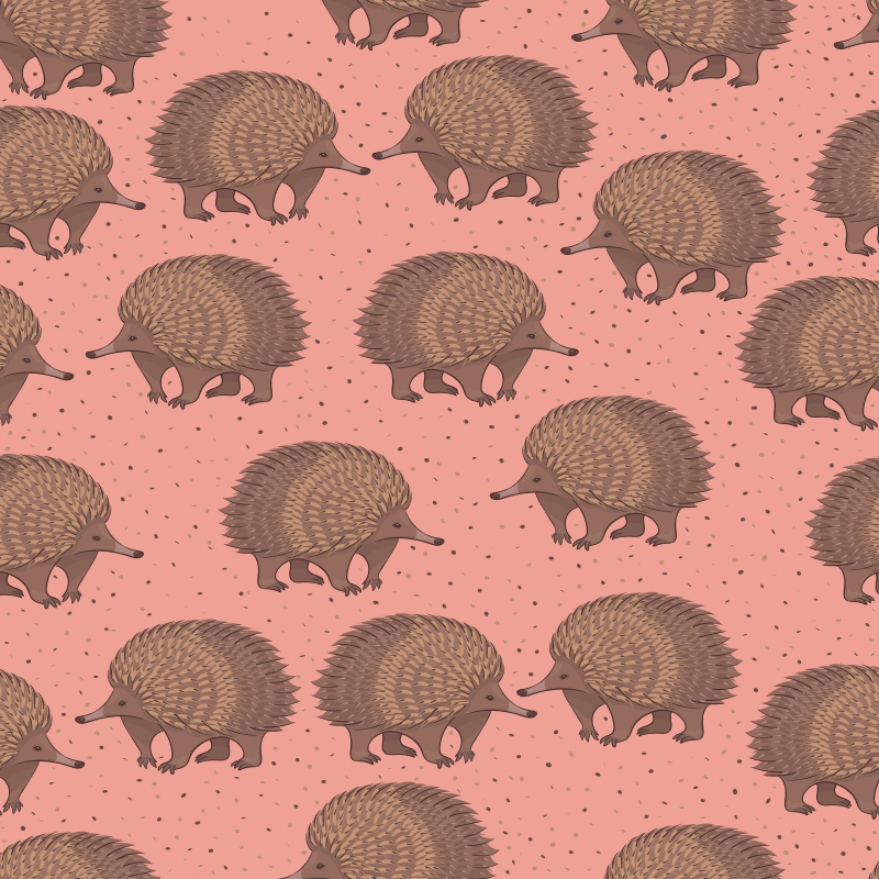 Tappeto vinile animali sfondo a motivi di riccio - TenStickers