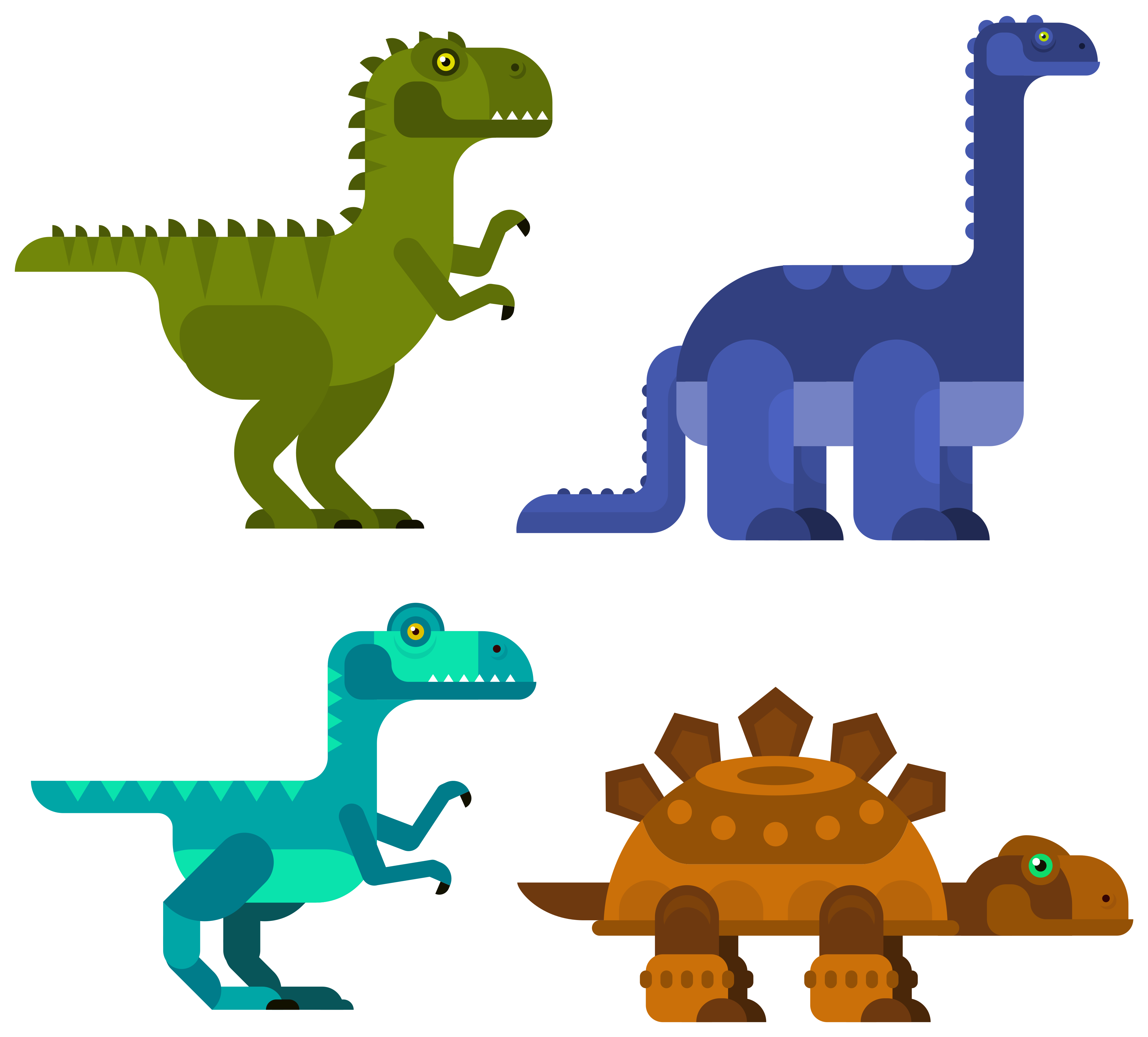 Tappeto vinile animali dinosauri colorati in movimento - TenStickers