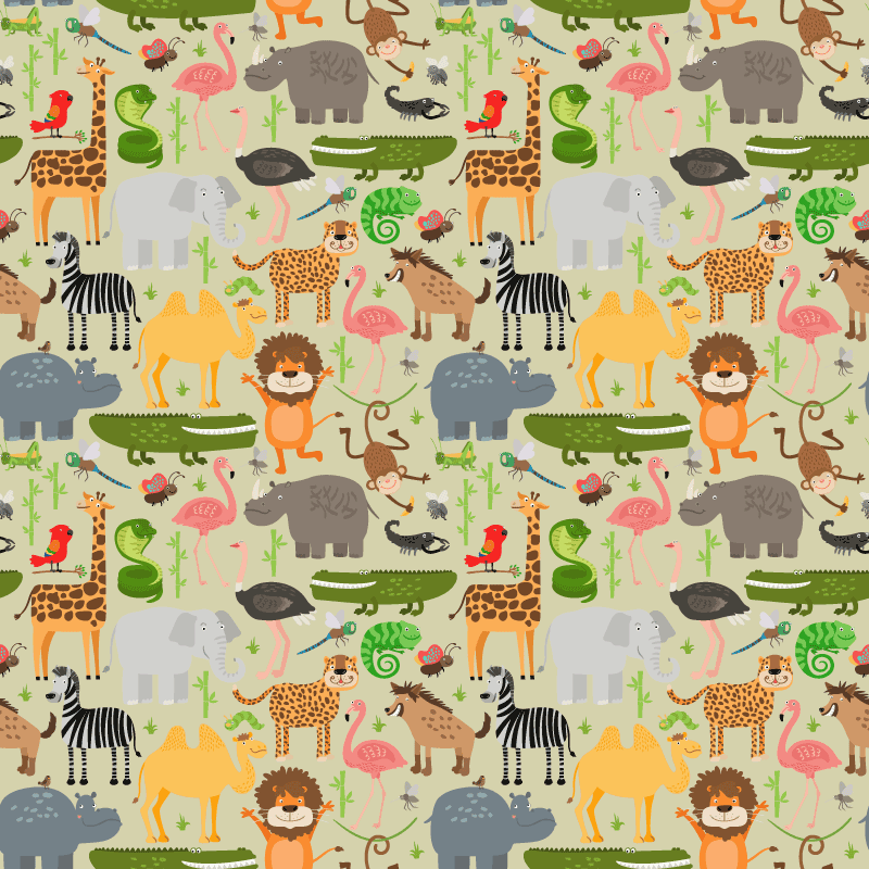 Tappeto vinile animali motivo creature vivaci - TenStickers
