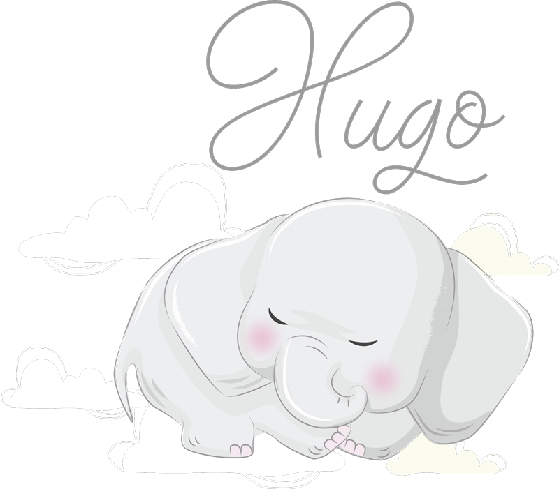 Tappeto vinile animali elefante che dorme tra nuvole - TenStickers