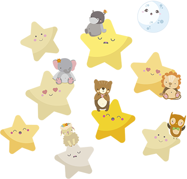 Tappeto vinile animali stelle per la stanza del bebé - TenStickers