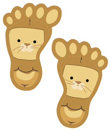 Tappeto vinile animali impronte di animali carini - TenStickers