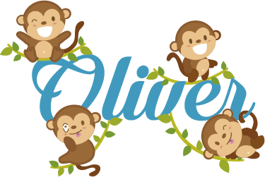 Tappeto vinile animali scimmiette infantili - TenStickers