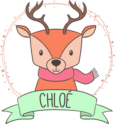 Tappeto vinile animali cerbiatto con nome - TenStickers
