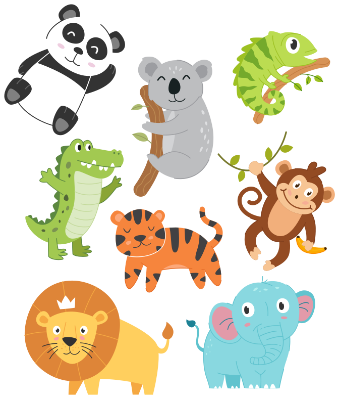 Tappeto vinile animali disegnati a mano autunnali - TenStickers