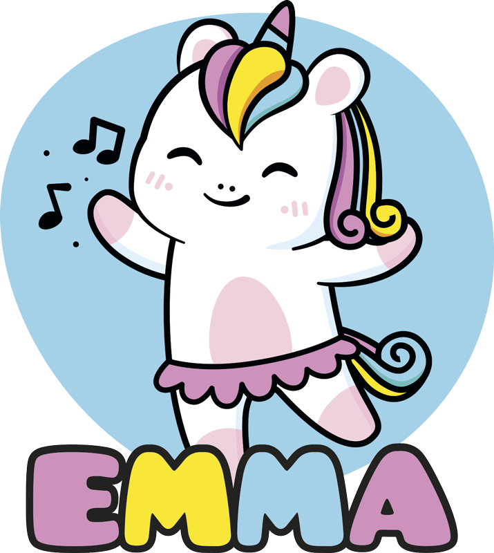 Tappeto vinile animali ballerina unicorno - TenStickers