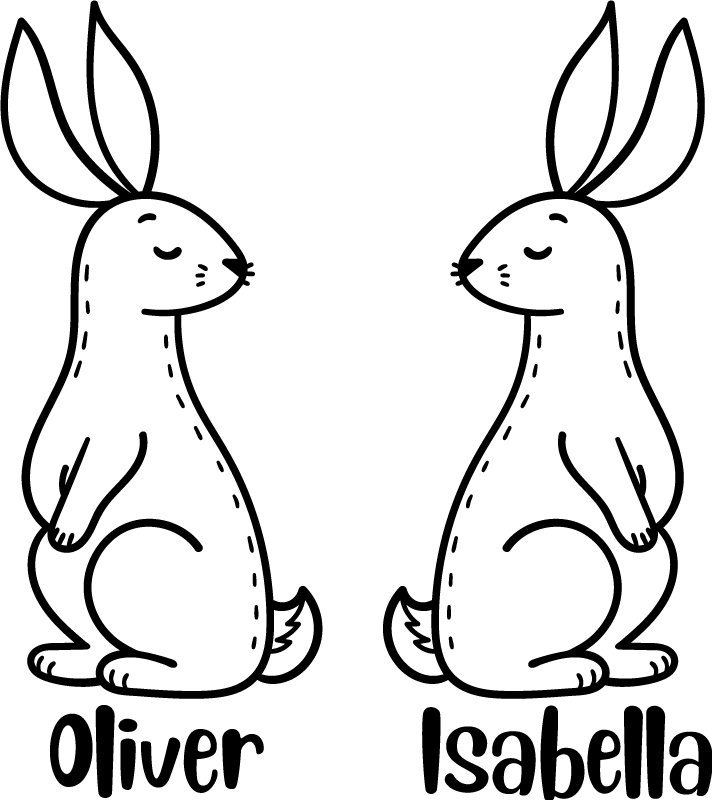 Tappeto vinile animali con coniglietti personalizzati - TenStickers