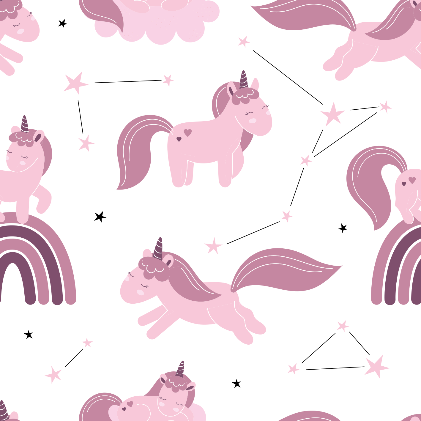 Tappeto vinile animali unicorni e costellazioni - TenStickers
