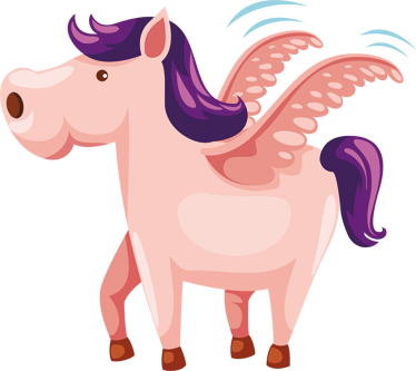 Tappeto vinile animali pony alato carino - TenStickers