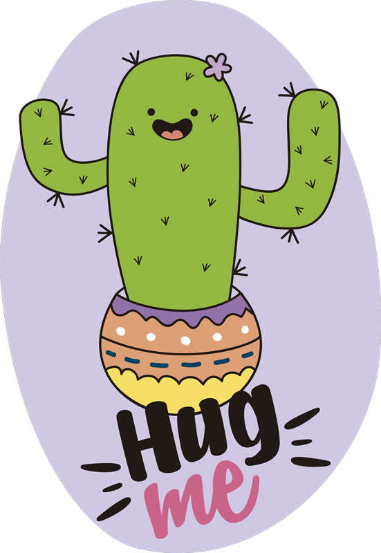 Tappeto vinile animali cactus che abbraccia la gioia - TenStickers