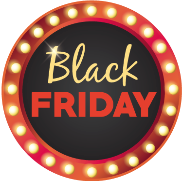 Tappeto vinile black friday promozione rotonda rossa - TenStickers