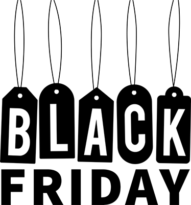 Tappeto vinile black friday testo bianco e nero - TenStickers