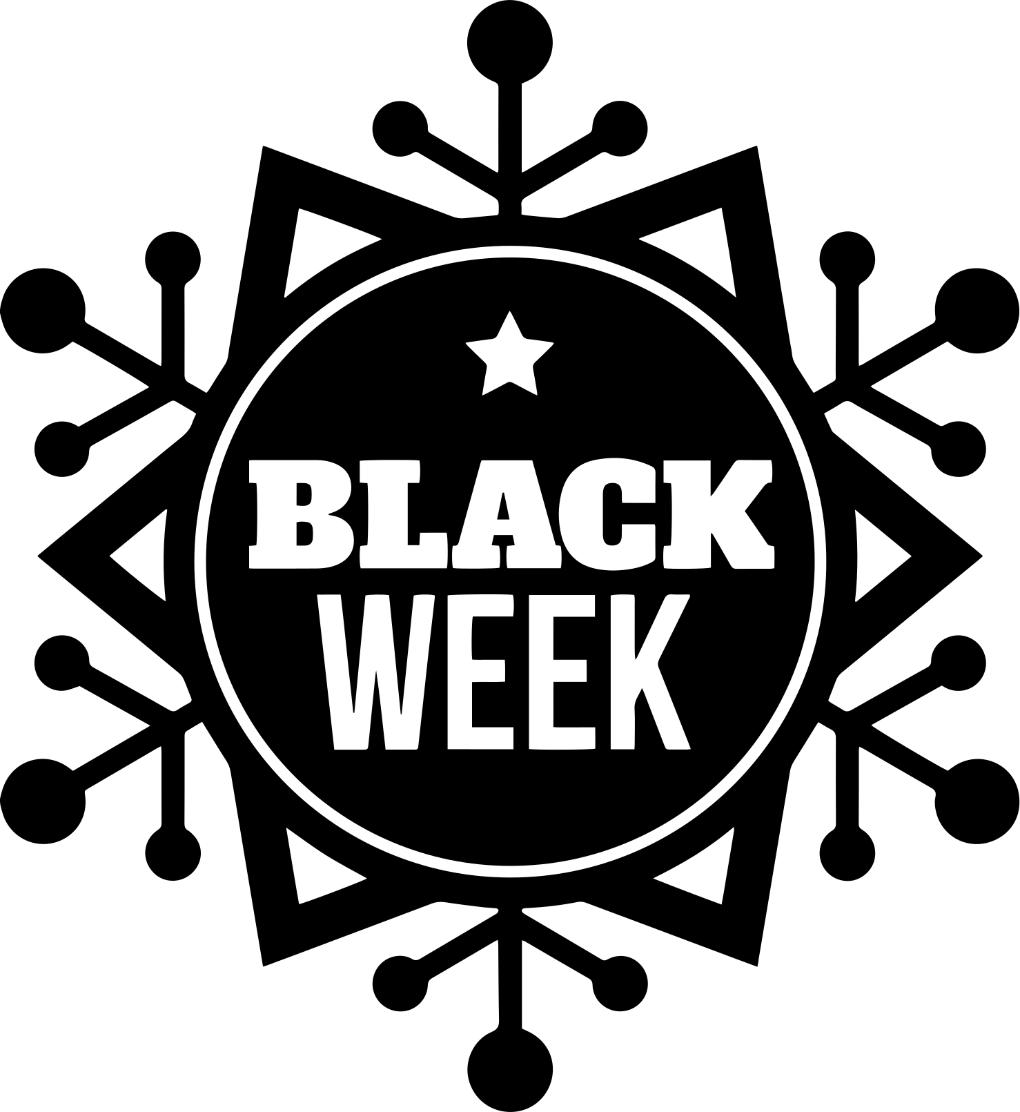 Tappeto vinile black friday fiocchi di neve settimana - TenStickers