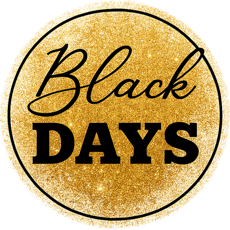 Tappeto vinile black friday bianco e oro "giorni neri" - TenStickers