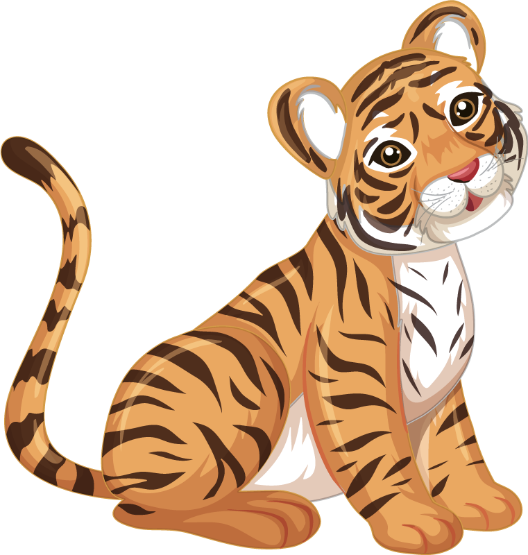 Tappeto vinile animali cucciolo di tigre giocoso - TenStickers