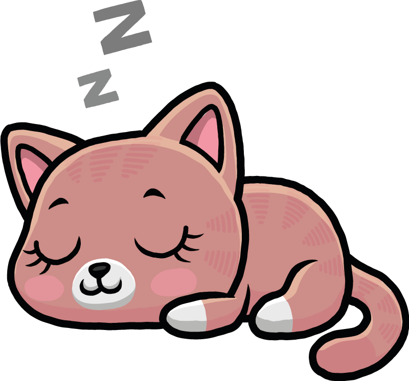 Tappeto vinile animali illustrazione gatto che dorme - TenStickers