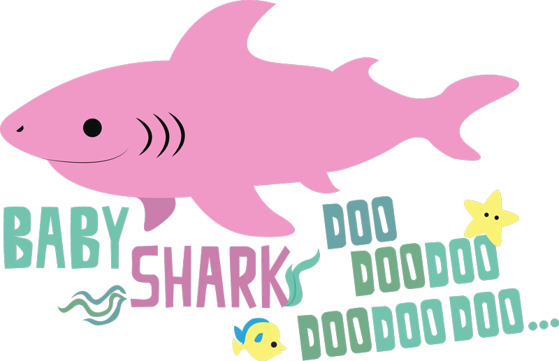 Tappeto vinile animali testi della canzone baby shark - TenStickers