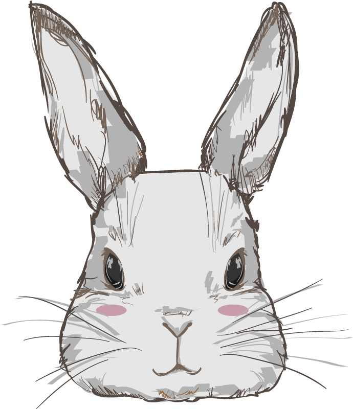 Tappeto vinile animali testa di coniglio carina - TenStickers