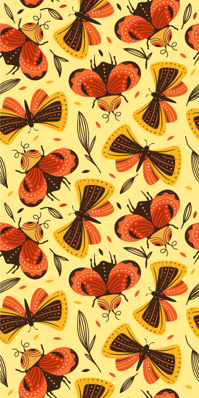 Tappeto vinile animali immagine di farfalla su fiore - TenStickers