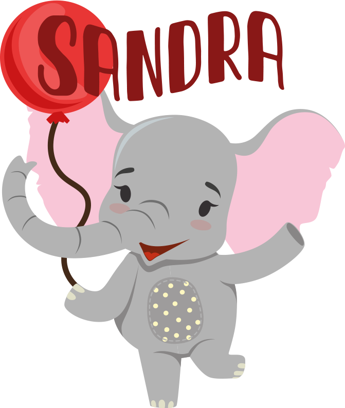 Tappeto vinile animali elefante e palloncino - TenStickers